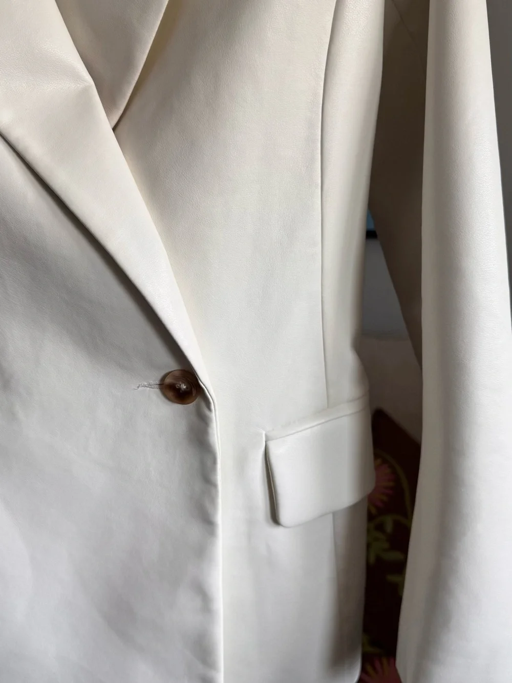 Pistola Joni Ivory Faux Leather Double-Breasted Blazer Size XS